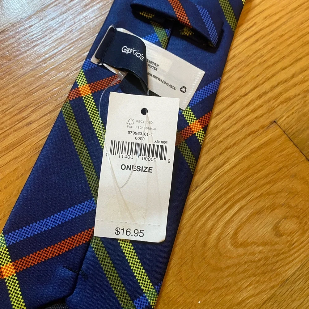 GapKids Boys Plaid Print Blue Tie